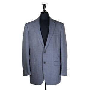 Chaps Ralph Lauren Mens Blazer Blue Check 2 Button Suit Jacket Sport Coat 42L